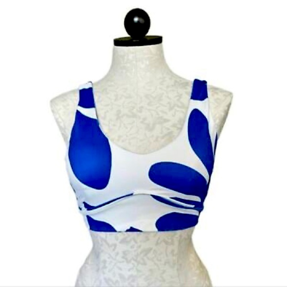 BRAND NEW WITH TAGS! WILO sports bra - blue and white. Size Large.